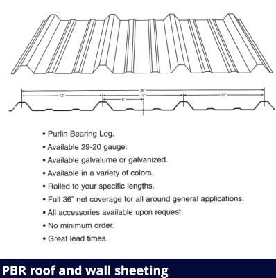 PBR roof and wall sheeting  PBR roof and wall sheeting